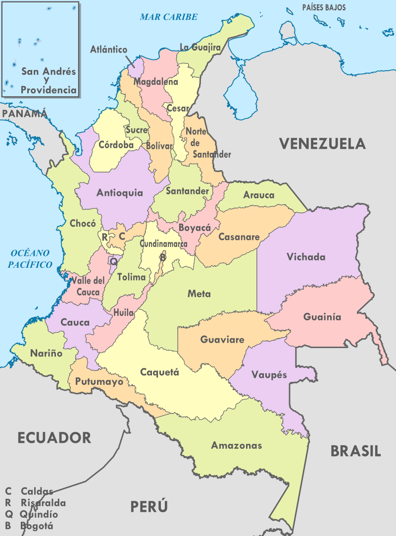 departamentos colombia
