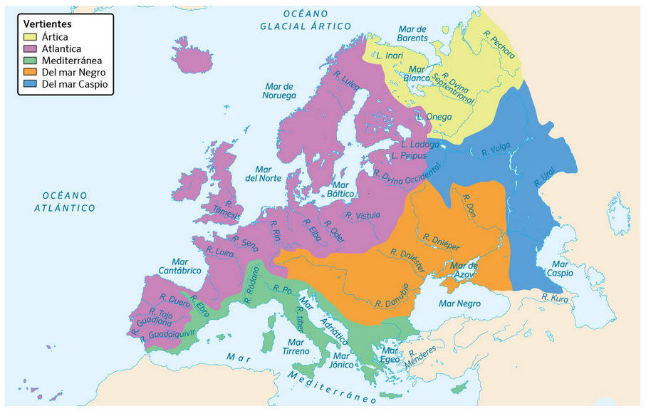 mapa ríos europa